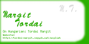 margit tordai business card